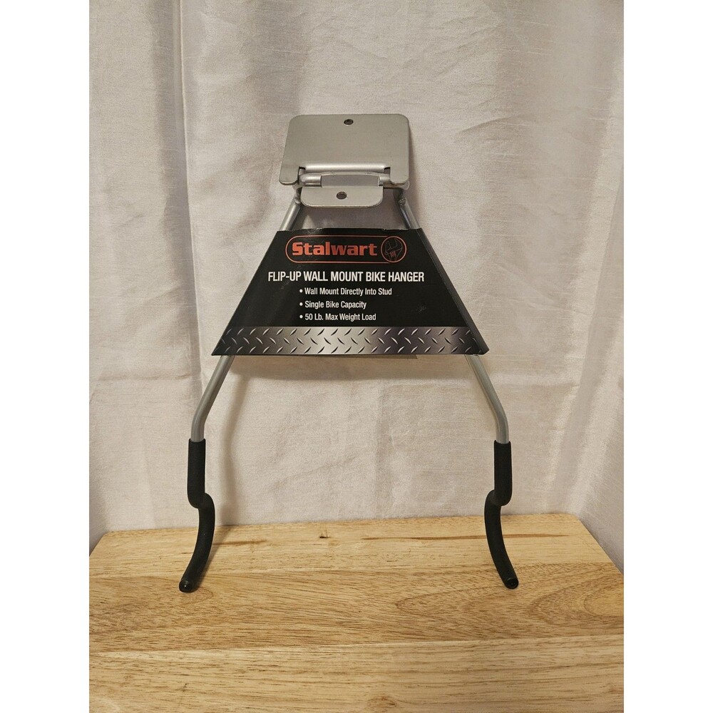 Stalwart Bike Rack Wall Hook, Wall Mount Flip-Up Bike Storage, Bicycle